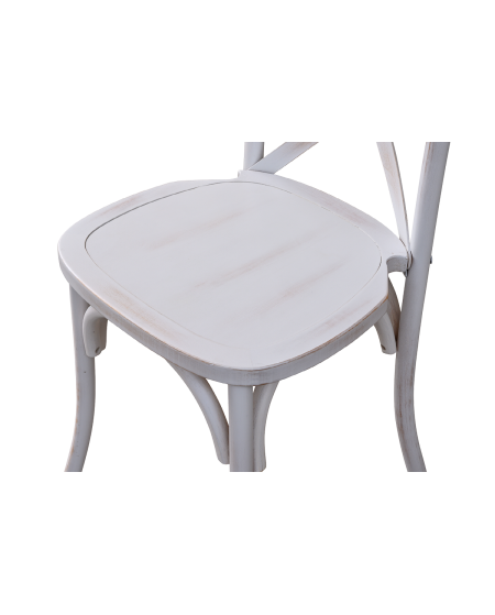 Krzesło Cross-Back Wood białe postarzane