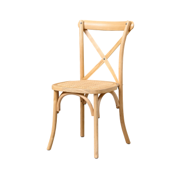 Krzesło Cross-Back Wood Rattan naturalne