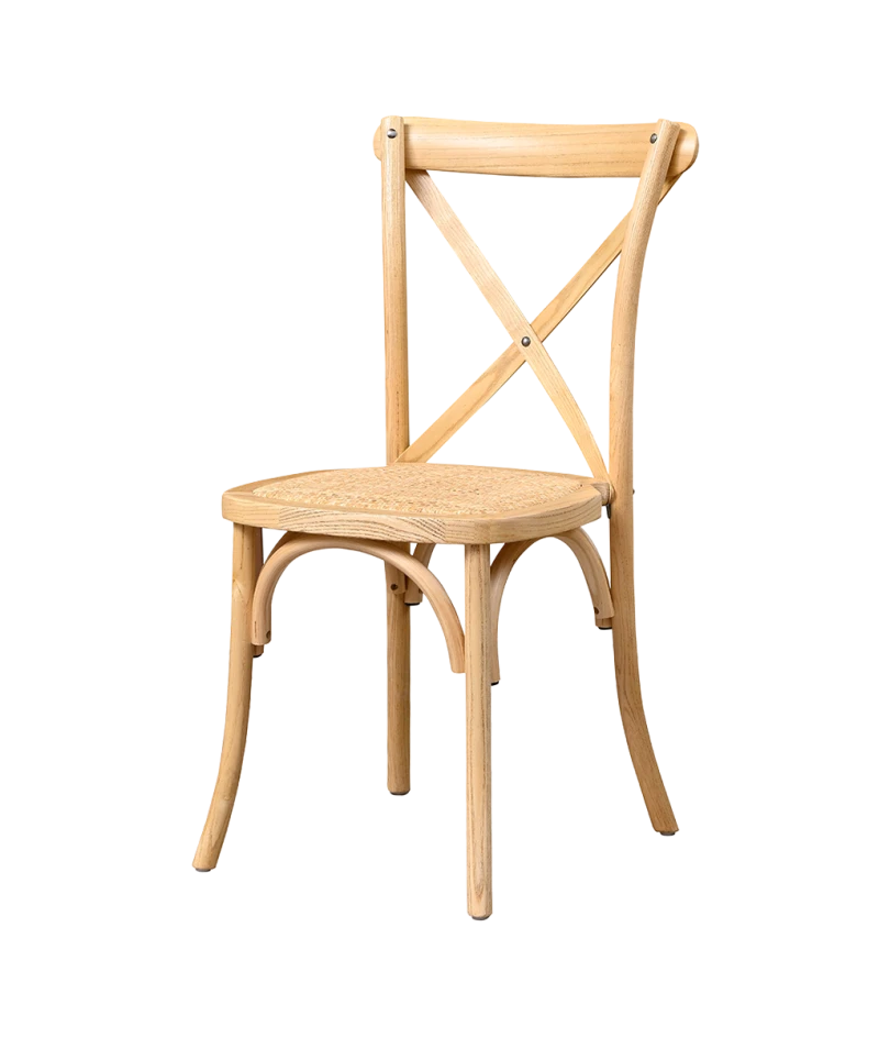 Stolička Cross-Back Wood, ratan/prírodný dub
