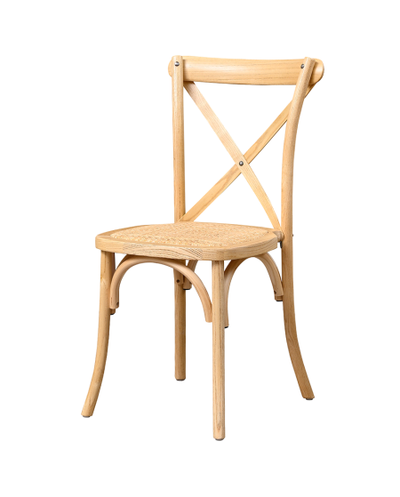 Krzesło Cross-Back Wood Rattan naturalne