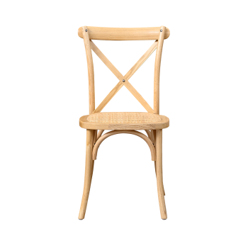 Krzesło Cross-Back Wood Rattan naturalne