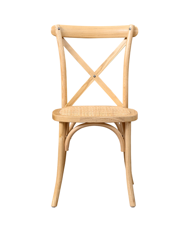 Stolička Cross-Back Wood, ratan/prírodný dub