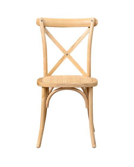 Krzesło Cross-Back Wood Rattan naturalne
