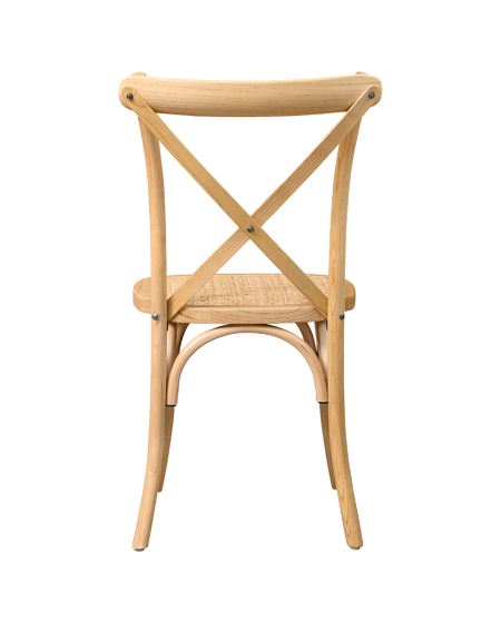 Krzesło Cross-Back Wood Rattan naturalne