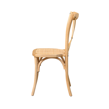 Krzesło Cross-Back Wood Rattan naturalne