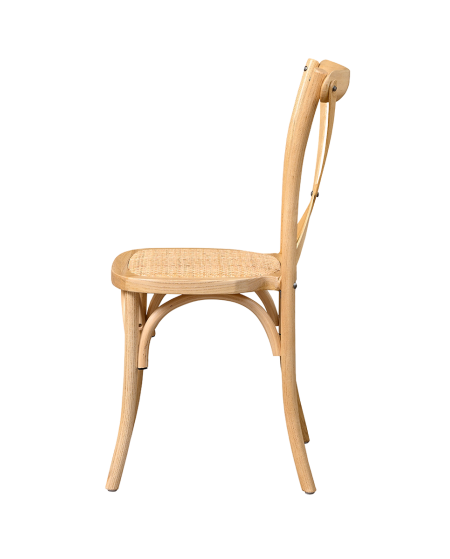 Krzesło Cross-Back Wood Rattan naturalne