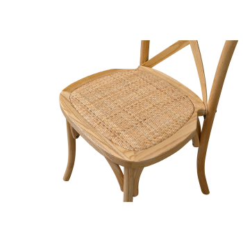 Krzesło Cross-Back Wood Rattan naturalne
