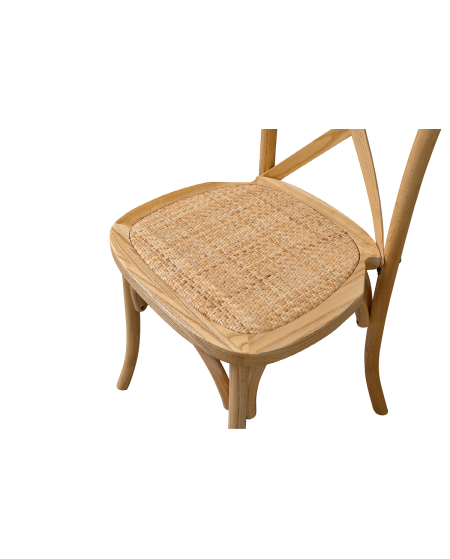 Krzesło Cross-Back Wood Rattan naturalne