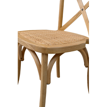 Krzesło Cross-Back Wood Rattan naturalne