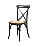 Krzesło Cross-Back Wood Rattan czarne