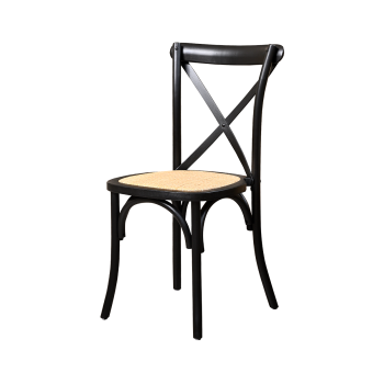 Krzesło Cross-Back Wood Rattan czarne