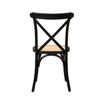 Krzesło Cross-Back Wood Rattan czarne