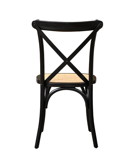 Krzesło Cross-Back Wood Rattan czarne
