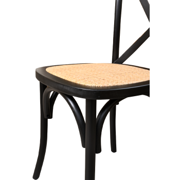 Krzesło Cross-Back Wood Rattan czarne