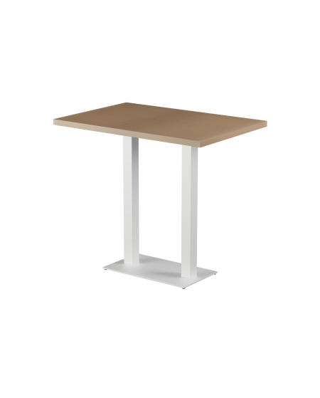 Stolik Alfa Bar Duo biały blat drewniano-fornirowany