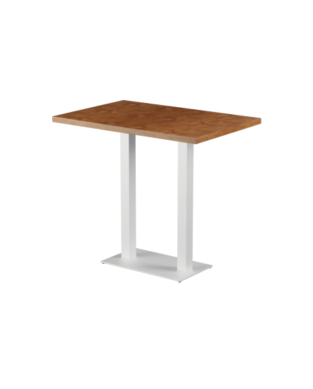 Stolik Alfa Bar Duo biały blat drewniano-fornirowany