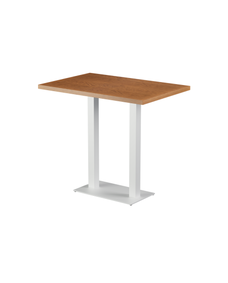 Stolik Alfa Bar Duo biały blat drewniano-fornirowany