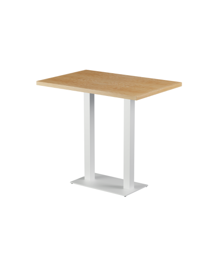 Stolik Alfa Bar Duo biały blat drewniano-fornirowany