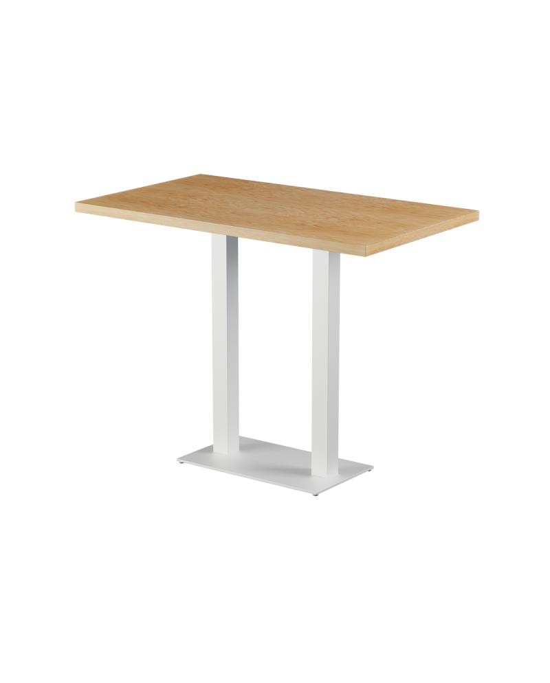 Stolik Alfa Bar Duo biały blat drewniano-fornirowany