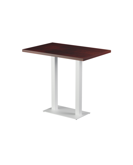 Stolik Alfa Bar Duo biały blat drewniano-fornirowany