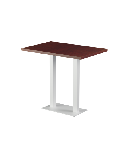 Stolik Alfa Bar Duo biały blat drewniano-fornirowany