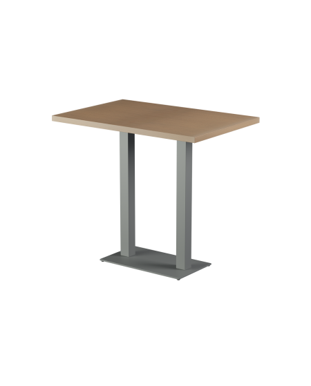 Stolik Alfa Bar Duo szary blat drewniano-fornirowany