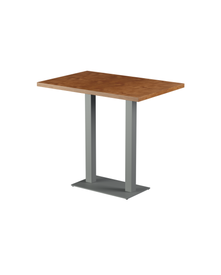 Stolik Alfa Bar Duo szary blat drewniano-fornirowany