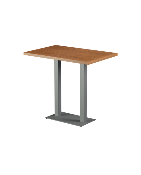 Stolik Alfa Bar Duo szary blat drewniano-fornirowany