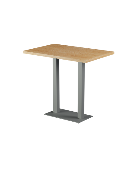 Stolik Alfa Bar Duo szary blat drewniano-fornirowany