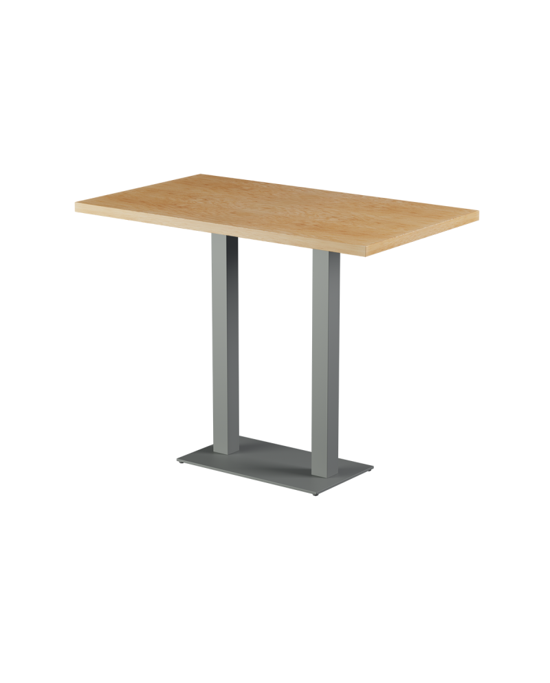 Stolik Alfa Bar Duo szary blat drewniano-fornirowany