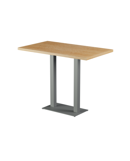 Stolik Alfa Bar Duo szary blat drewniano-fornirowany