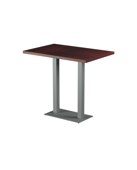 Stolik Alfa Bar Duo szary blat drewniano-fornirowany