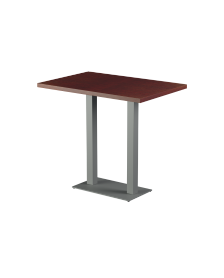 Stolik Alfa Bar Duo szary blat drewniano-fornirowany