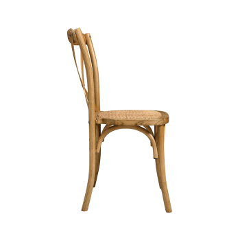 Krzesło Cross-Back Wood Rattan jasny rustykalny