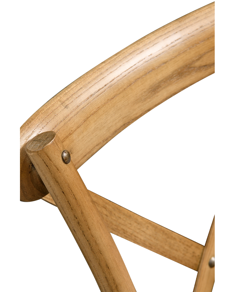 Stolička Cross-Back Wood, ratan/rustikálny dub