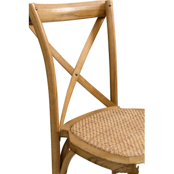 Krzesło Cross-Back Wood Rattan jasny rustykalny