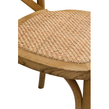 Krzesło Cross-Back Wood Rattan jasny rustykalny