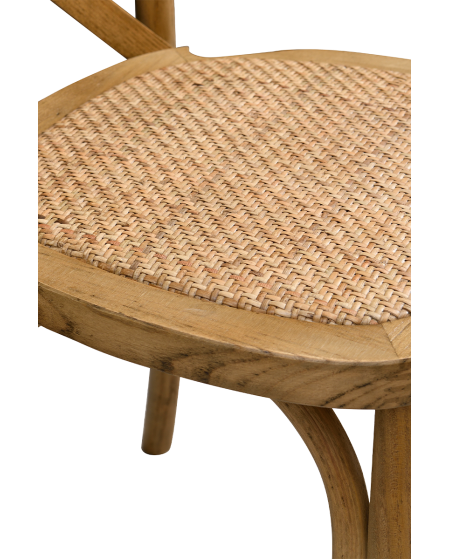 Krzesło Cross-Back Wood Rattan jasny rustykalny