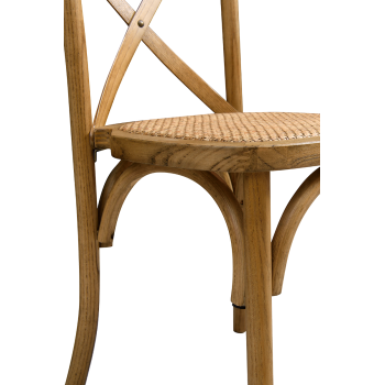Krzesło Cross-Back Wood Rattan jasny rustykalny