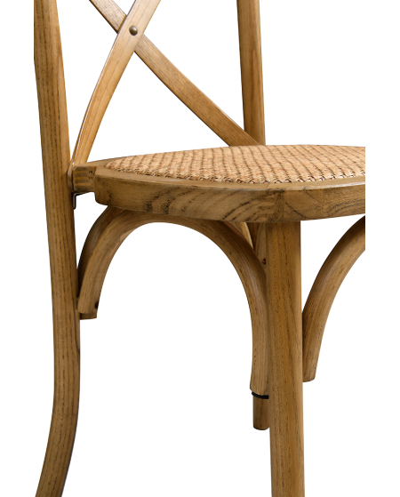 Krzesło Cross-Back Wood Rattan jasny rustykalny