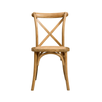 Krzesło Cross-Back Wood Rattan jasny rustykalny