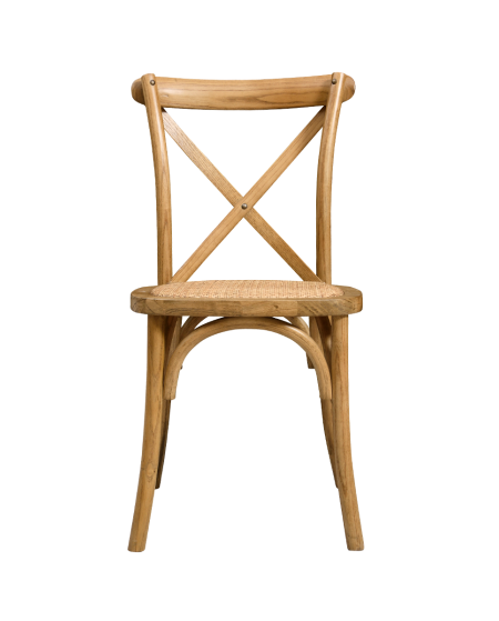 Krzesło Cross-Back Wood Rattan jasny rustykalny