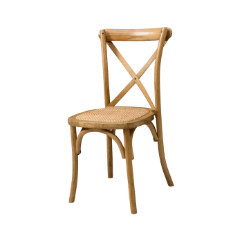 Krzesło Cross-Back Wood Rattan jasny rustykalny