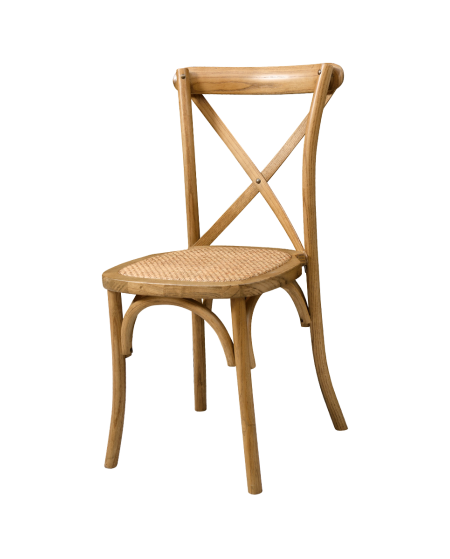 Krzesło Cross-Back Wood Rattan jasny rustykalny