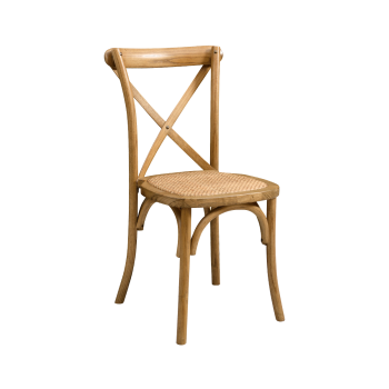 Krzesło Cross-Back Wood Rattan jasny rustykalny
