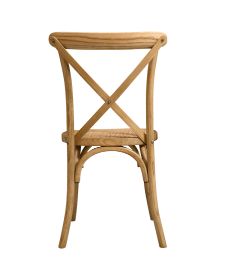 Krzesło Cross-Back Wood Rattan jasny rustykalny