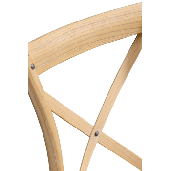 Krzesło Cross-Back Wood Rattan naturalny pobielany