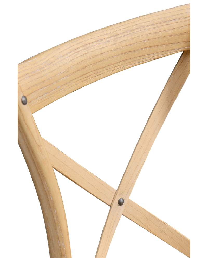 Stolička Cross-Back Wood, ratan/ bielený dub