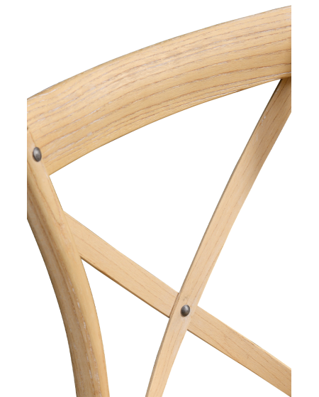 Krzesło Cross-Back Wood Rattan naturalny pobielany