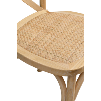 Krzesło Cross-Back Wood Rattan naturalny pobielany